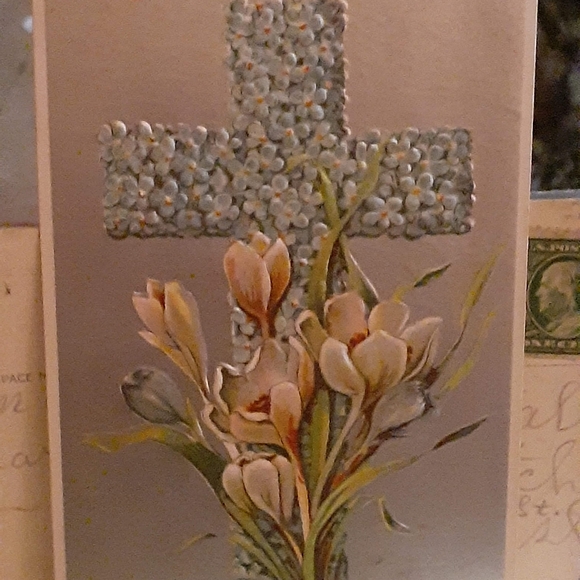 Three beautiful antique Easter cross postcards - Picture 3 of 8